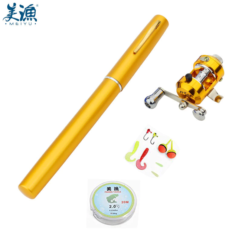 Beautiful Fishing Portable Pen Style Fishing Rod Fishing Rod Pocket-sized Fishing Rod Set Fishing Gear Mini Sea Rod Fish