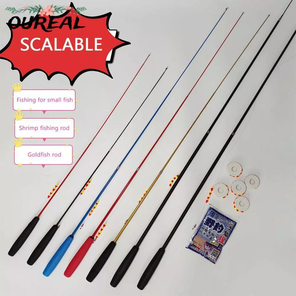 OUREAL เบ็ดตกปลาชุดเต็ม, Spincast Fishing Reel Telescopic Fishing Rod ชุด, Travel Fishing Gear Carbon Fibre Fishing Pole 0.7/1.0/1.5/1.8/2.1m Feeder Rod Combo Fishing