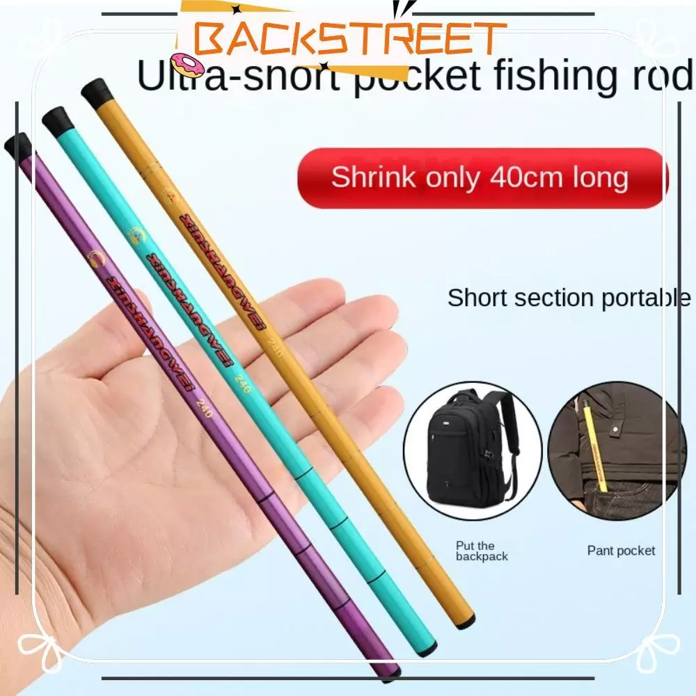 BACKSTAGE Fishing Rod Full Kits, Telescopic Fishing Pole Fishing Rod Set, Travel Fishing Gear Carbon Fibre Casting Rod 1.8m-3.0m Feeder Rod Combo Fishing