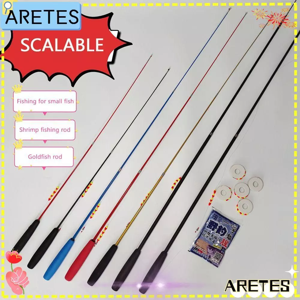 ARETS เบ็ดตกปลาครบชุด, Fishing Pole Telescopic Fishing Rod Set, Travel Fishing Gear Spincast Fishing Reel Casting Rod Carbon Fibre Feeder Rod Combo Fishing