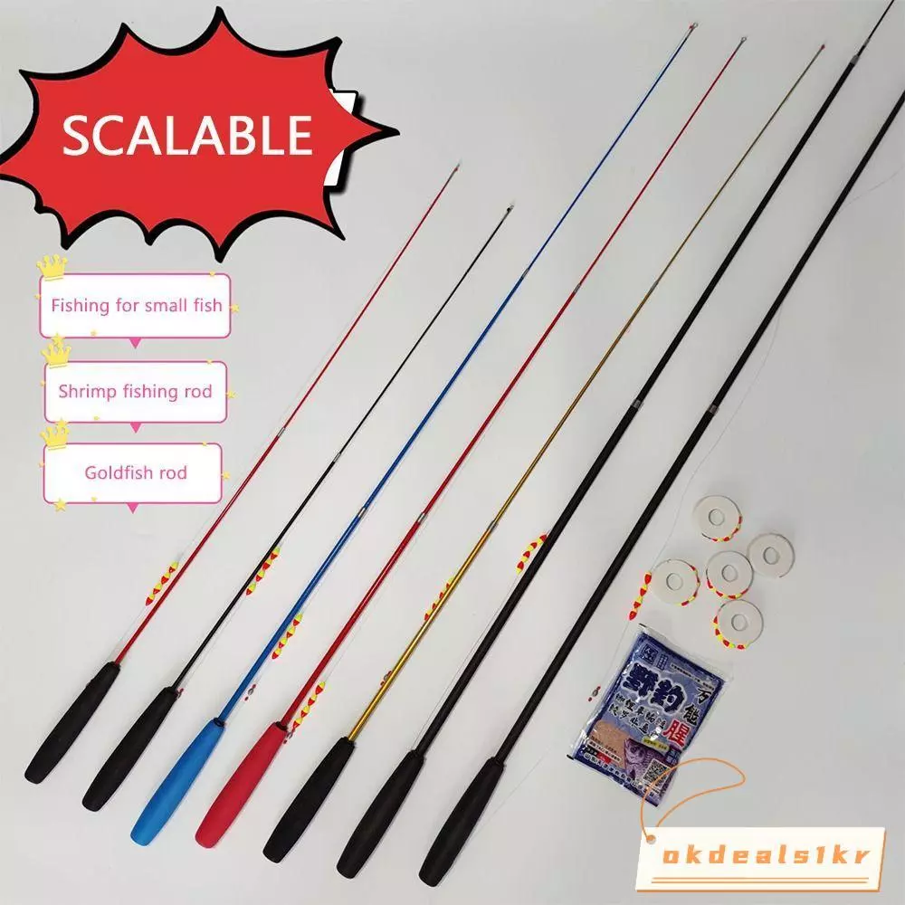 IOKDEALS1 ชุดเบ็ดตกปลา, Casting Rod Spincast Fishing Reel Fishing Rod ชุดเต็ม, Travel Fishing Gear Carbon Fibre Fishing Pole 0.7/1.0/1.5/1.8/2.1m Feeder Rod Combo Fishing