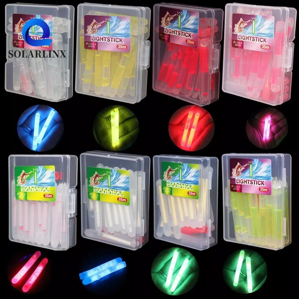 SOLARLINX Fishing Float Night Fishing Luminous Green Glow Stick Clip On Fishing Rod Dark Glow Chemical Light Night Fishing accessories Fishing Light Stick