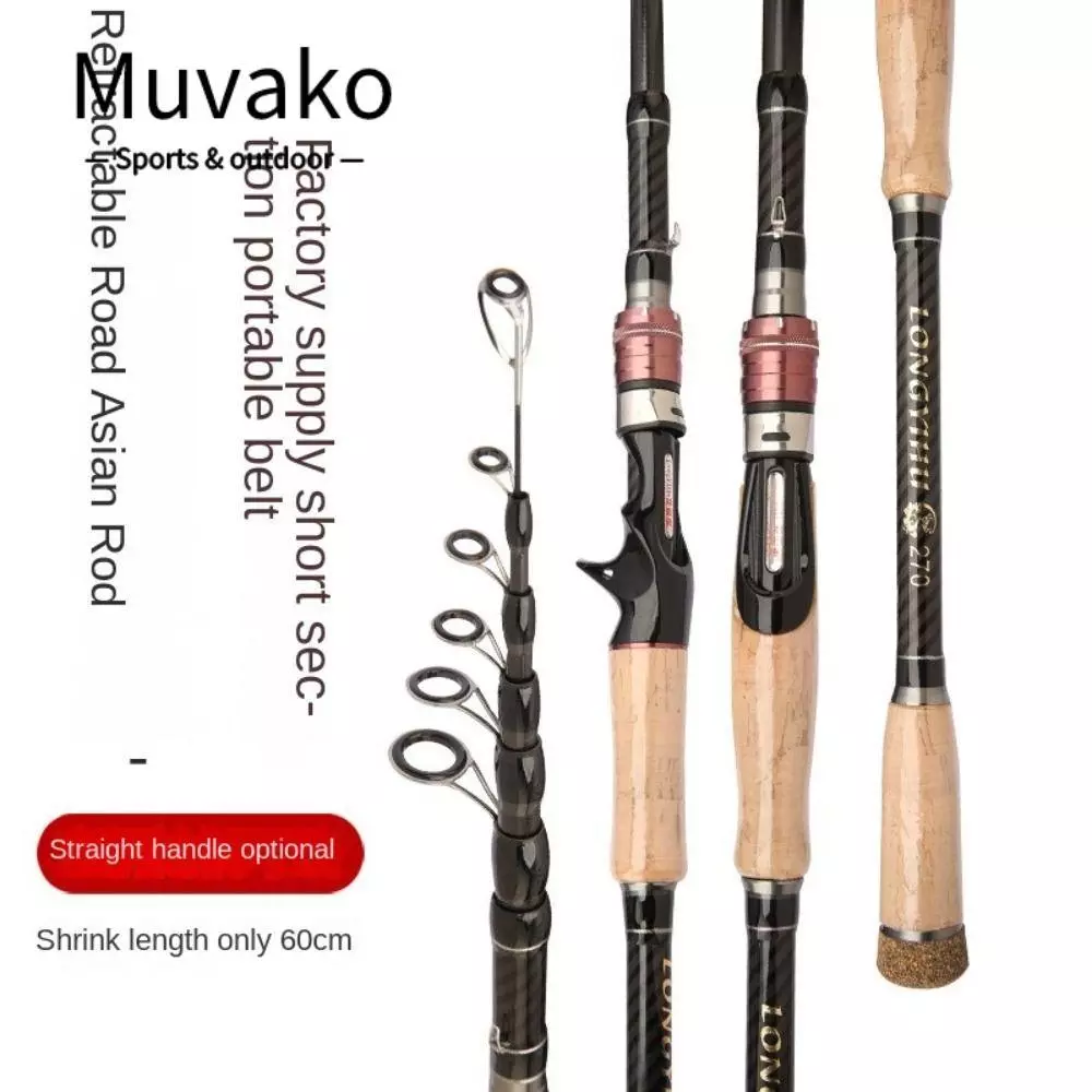 MUVAKO Fishing Pole,Telescopic High Carbon Fishing Rod Full Kits,เด็ก 1.8m-3.6m Spincast Fishing Reel Fishing Rod Fishing