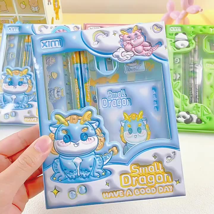 ชุดเครื่องเขียน 6 in 1 ลายการ์ตูน 3 มิติ ชุดดินสอ อุปกรณ์การเรียน สำหรับนักเรียน พร้อมส่งในไทย!!