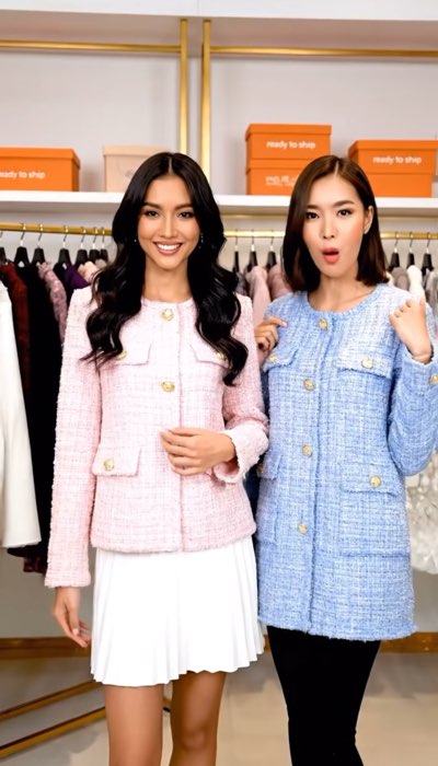 เสื้อคลุมทวีตแขนยาวใส่ออกงาน เสื้อทวีตสีหวานให้ลุคสาวเกา Clothing Women