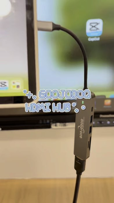 Nhãn GOOJODOQ cáp kết nối HDMI USB HUB kết nối tốt không bị gián đoạn, hình ảnh rõ nét, giá tuyệt vời #goojodoq #usbhub #USB #hdmi #it #computer #screen #ไอที #สายเชื่อมจอ