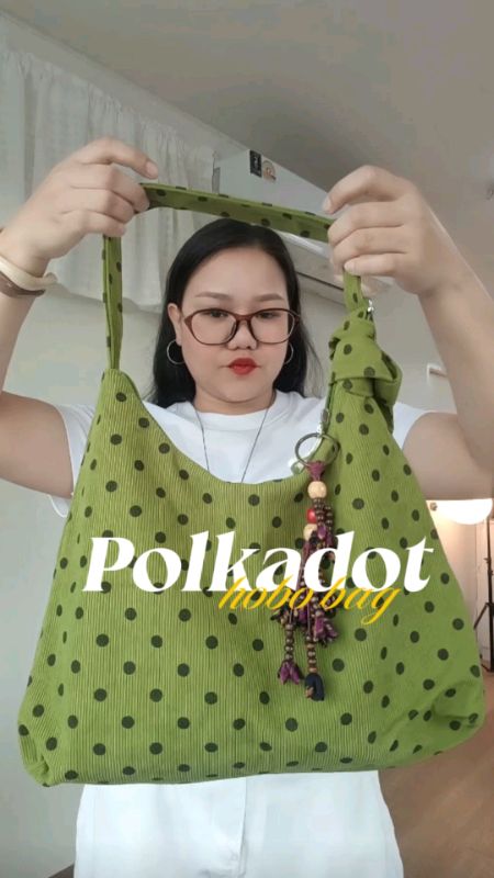 polkadot hobo bag vintage style 🌻🥑 #polkadot #hobobag #vintagebag #túi_vải_lưới #halostudios