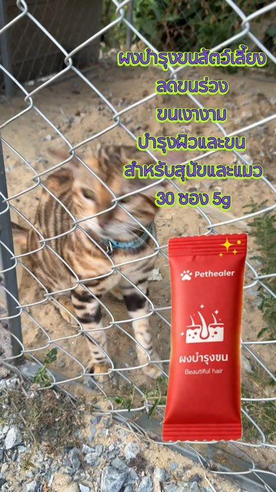 #￼ผงบำรุงขนสัตว์เลี้ยง #ลดขนร่วง #ขนเงางาม #บำรุงผิวและขน #สำหรับสุนัขและแมว 30 ซอง 5g #พร้อมส่งในไทย