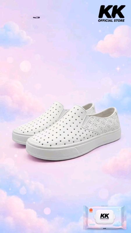 Phong cách tối giản không thể thiếu! KK màu trắng EVA cao cấp, chịu nước, thoải mái, kèm tặng giấy lau tay miễn phí 199.- #GiàyKK #GiàyThểThao #GiàyChốngNước #MôiGiớiShopee #KKofficial