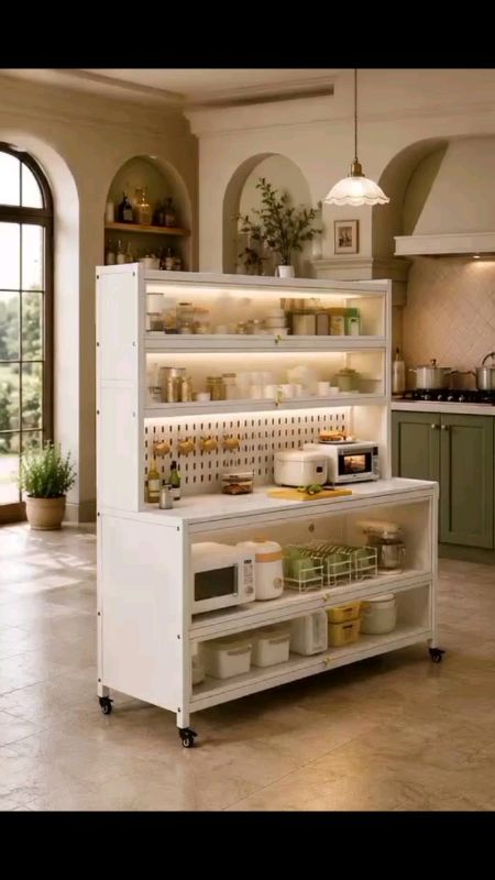 WA tủ bếp 5/6 tầng, tủ bếp thiết kế chống bụi, có bánh xe di chuyển thuận tiện, chống nước, bàn bếp, tủ lưu trữ đa năng