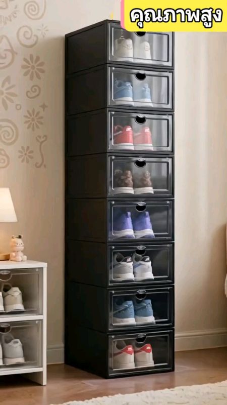 Hộp giày trong suốt cực dễ thương! Dễ tìm thấy, vừa tới size 44, khóa chắc 55° không rơi, giúp nhà cửa gọn gàng, xinh xắn. Thêm ngay vào giỏ hàng!🧡 #hộpgiày #sắpxếphome #ShopeeTH
