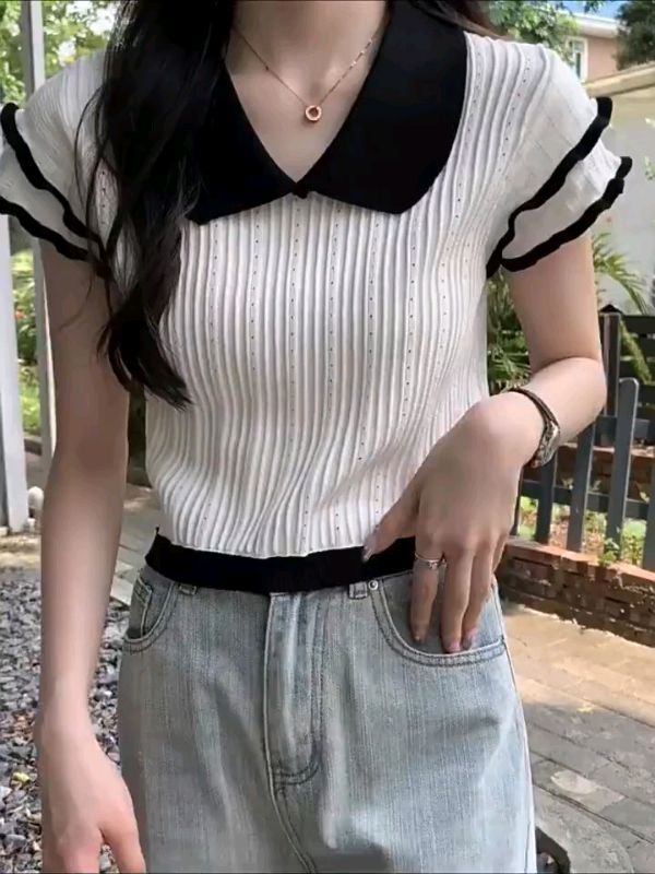 #เสื้อไหมพรม#เสื้อแขนสั้นคอโปโล#เสื้อไหมพรมคอปก #ช้อปปี้ป้ายยา #ป้ายยาแอปส้ม #เงินออกช้อปเลย
