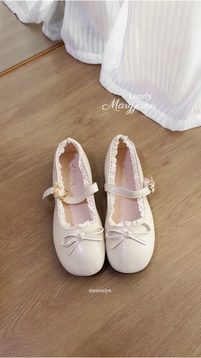 Maryjane giày Maryjane nữ gót phẳng viền ren dây ngọt ngào #giàythờitrang #ShopeeFashion #giàyMaryjane #giày #giàyphụnữ