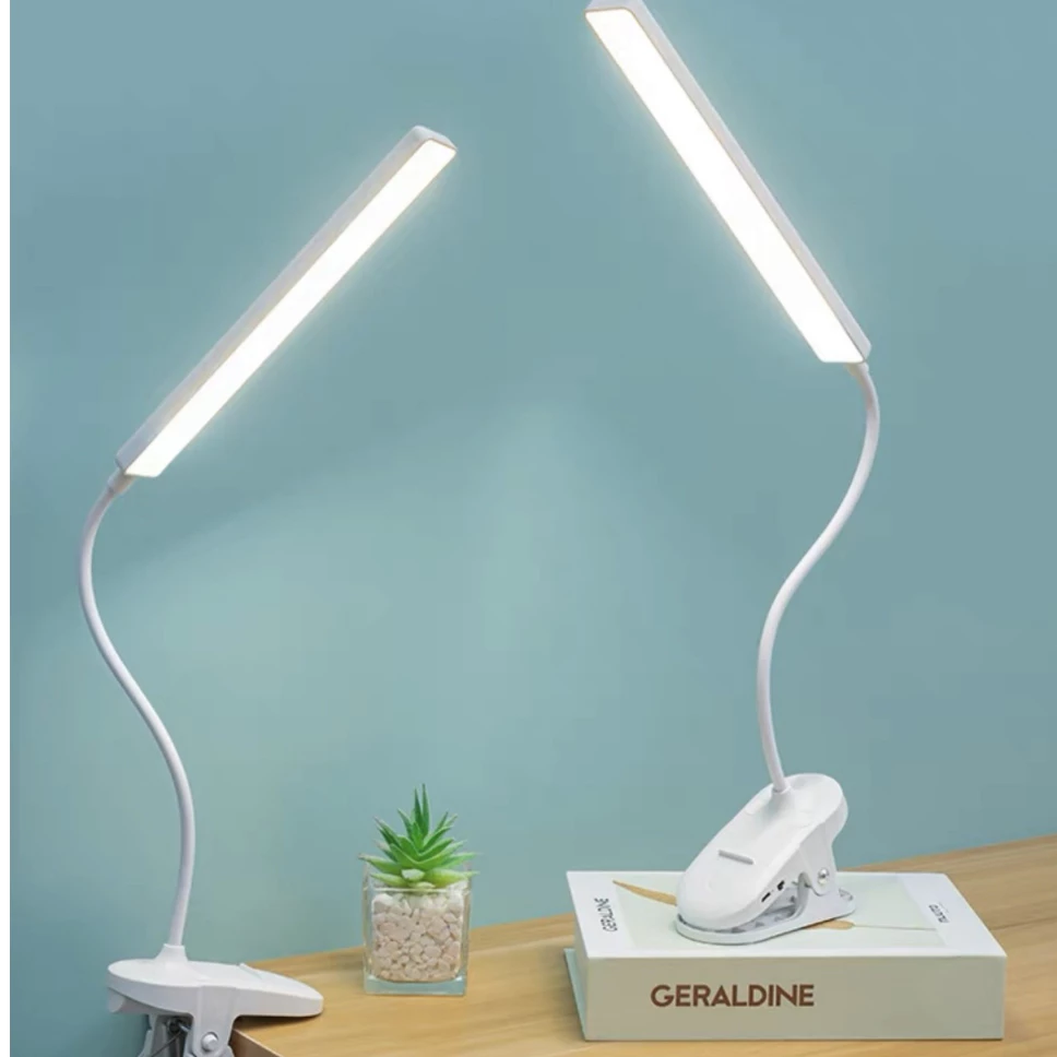 โคมไฟ LED แบบหนีบขอบโต๊ะ ปรับแสงได้ 3 สี ชาร์จ USB